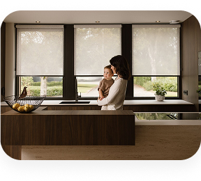Family in modern kitchen